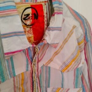 Colorful Striped Button-Up Shirt